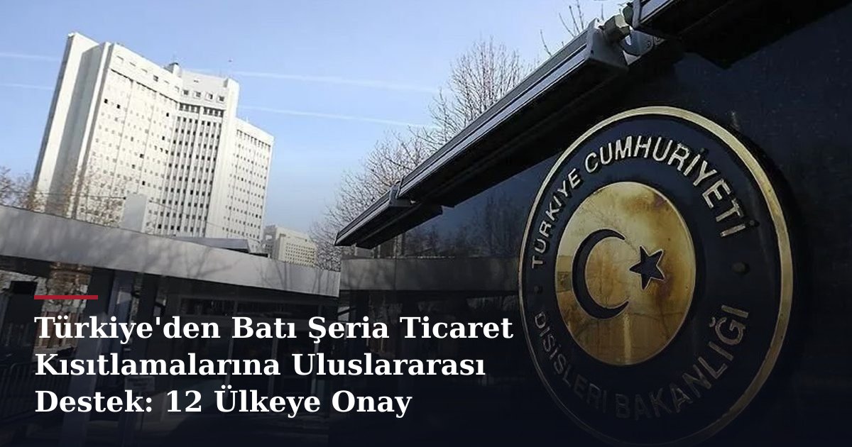 Türkiye'den Batı Şeria Ticaret Kısıtlamalarına Uluslararası Destek: 12 Ülkeye Onay
