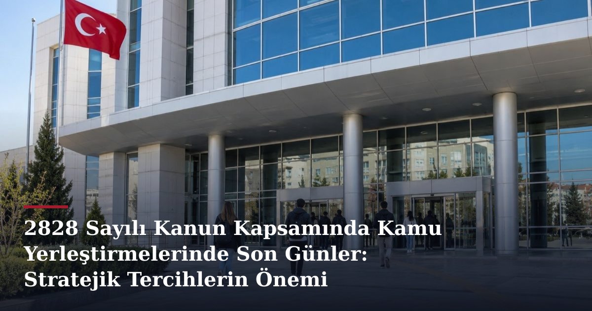 2828 Sayılı Kanun Kapsamında Kamu Yerleştirmelerinde Son Günler: Stratejik Tercihlerin Önemi