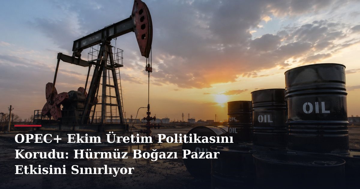 OPEC+ Ekim Üretim Politikasını Korudu: Hürmüz Boğazı Pazar Etkisini Sınırlıyor