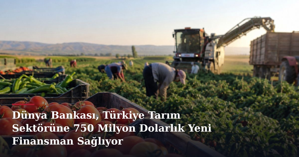 Dünya Bankası, Türkiye Tarım Sektörüne 750 Milyon Dolarlık Yeni Finansman Sağlıyor