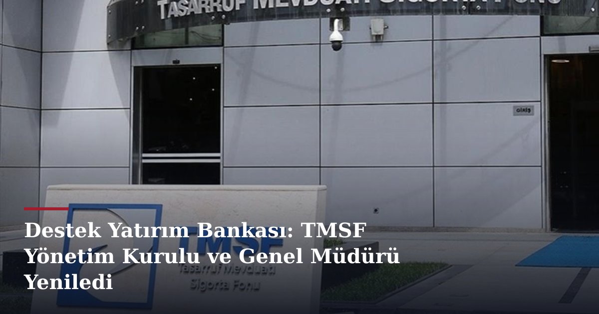 Destek Yatırım Bankası: TMSF Yönetim Kurulu ve Genel Müdürü Yeniledi