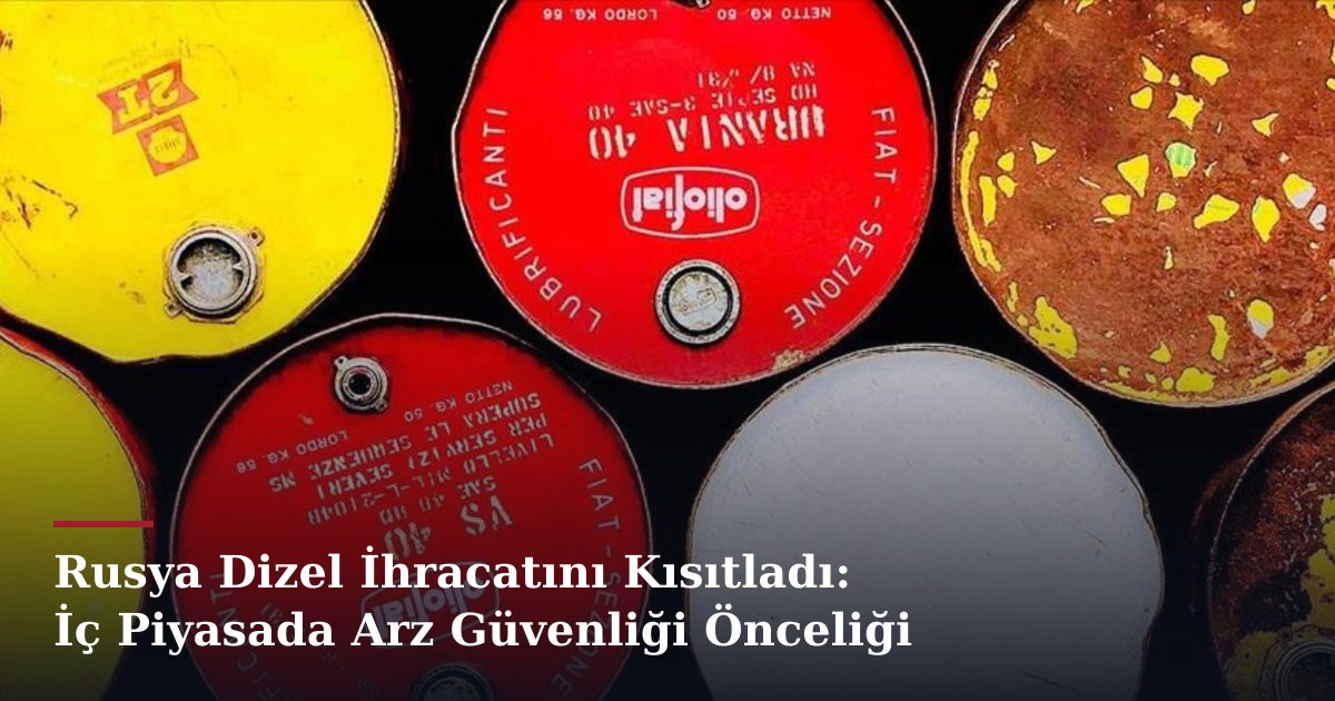 Rusya Dizel İhracatını Kısıtladı: İç Piyasada Arz Güvenliği Önceliği