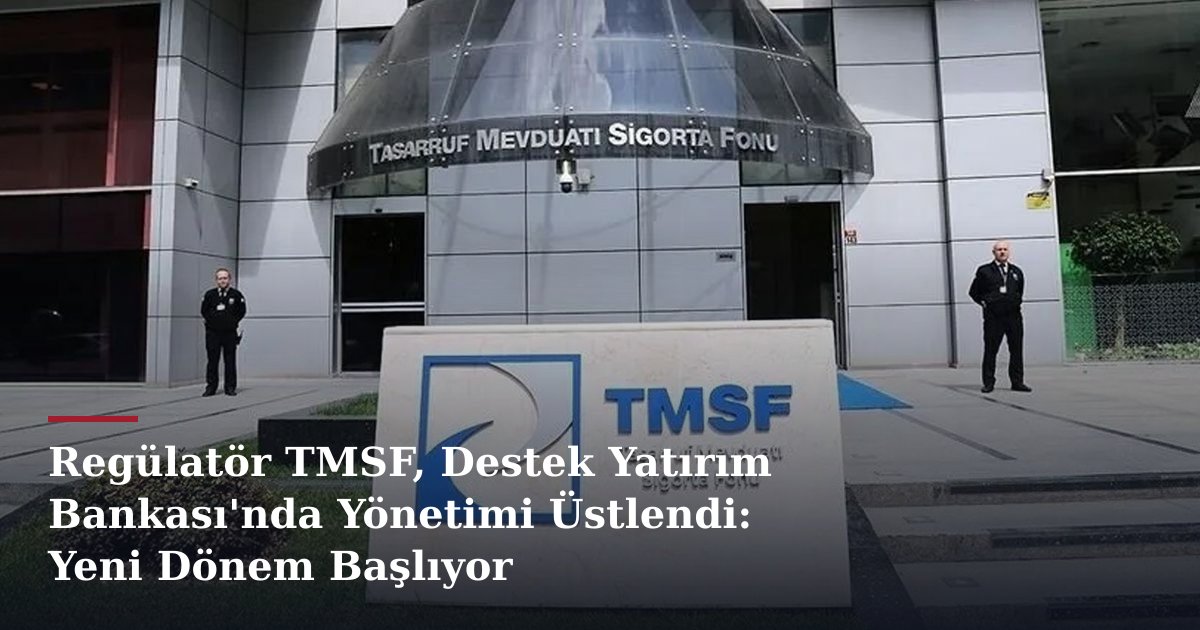Regülatör TMSF, Destek Yatırım Bankası'nda Yönetimi Üstlendi: Yeni Dönem Başlıyor