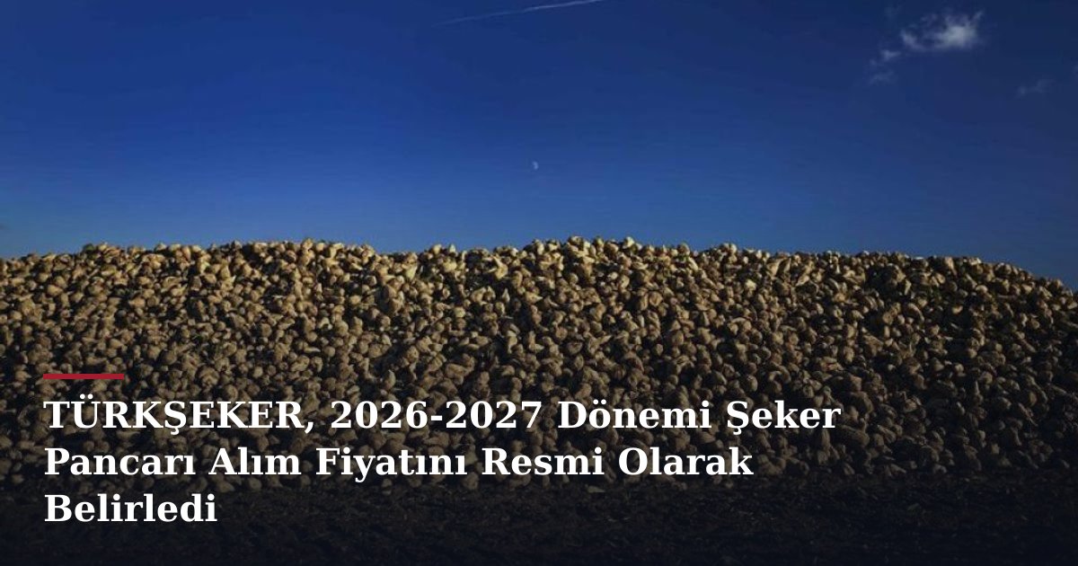 TÜRKŞEKER, 2026-2027 Dönemi Şeker Pancarı Alım Fiyatını Resmi Olarak Belirledi