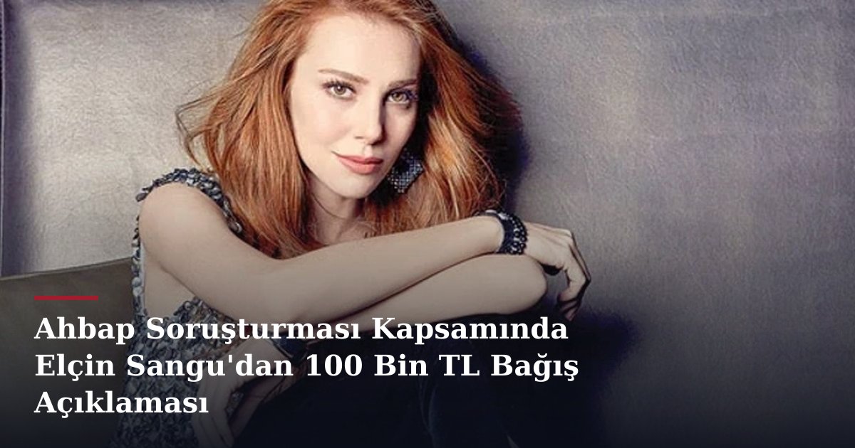Ahbap Soruşturması Kapsamında Elçin Sangu'dan 100 Bin TL Bağış Açıklaması