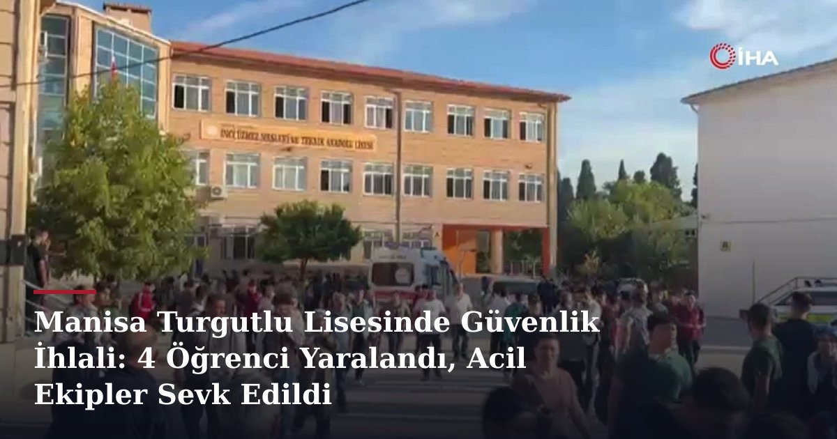 Manisa Turgutlu Lisesinde Güvenlik İhlali: 4 Öğrenci Yaralandı, Acil Ekipler Sevk Edildi