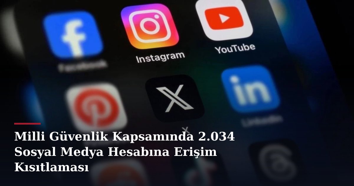 Milli Güvenlik Kapsamında 2.034 Sosyal Medya Hesabına Erişim Kısıtlaması