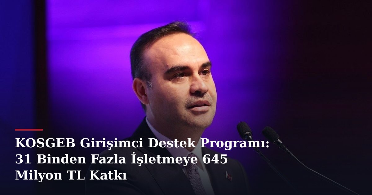 KOSGEB Girişimci Destek Programı: 31 Binden Fazla İşletmeye 645 Milyon TL Katkı