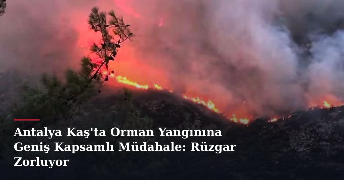 Antalya Kaş'ta Orman Yangınına Geniş Kapsamlı Müdahale: Rüzgar Zorluyor