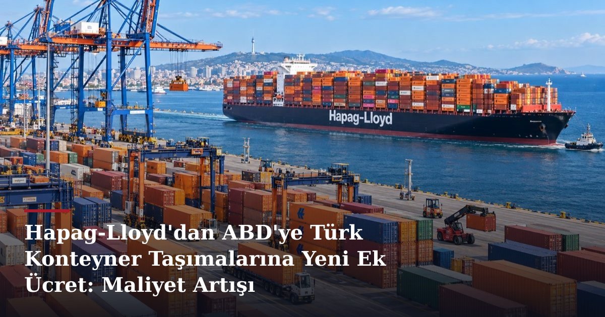 Hapag-Lloyd'dan ABD'ye Türk Konteyner Taşımalarına Yeni Ek Ücret: Maliyet Artışı