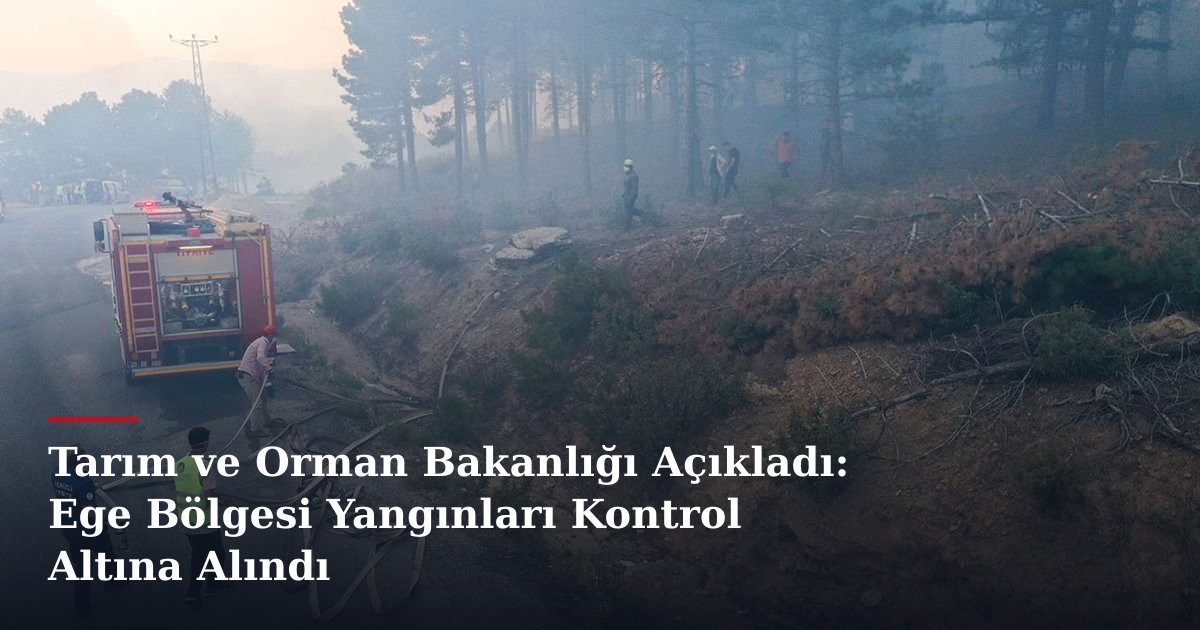 Tarım ve Orman Bakanlığı Açıkladı: Ege Bölgesi Yangınları Kontrol Altına Alındı