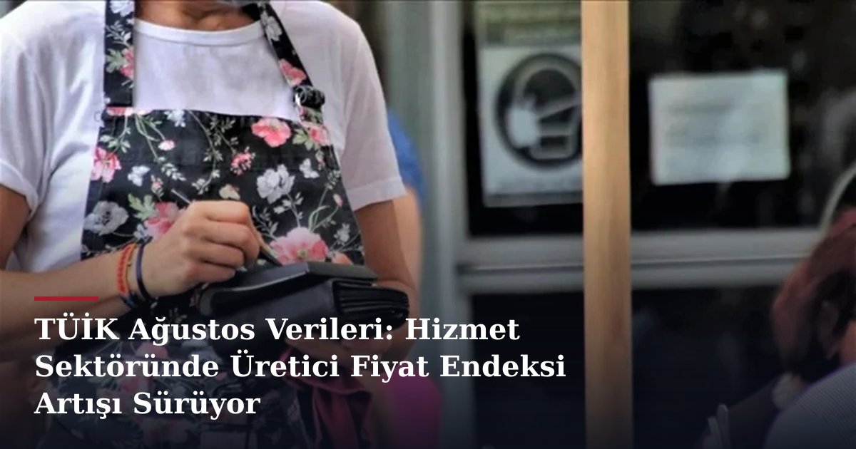 TÜİK Ağustos Verileri: Hizmet Sektöründe Üretici Fiyat Endeksi Artışı Sürüyor