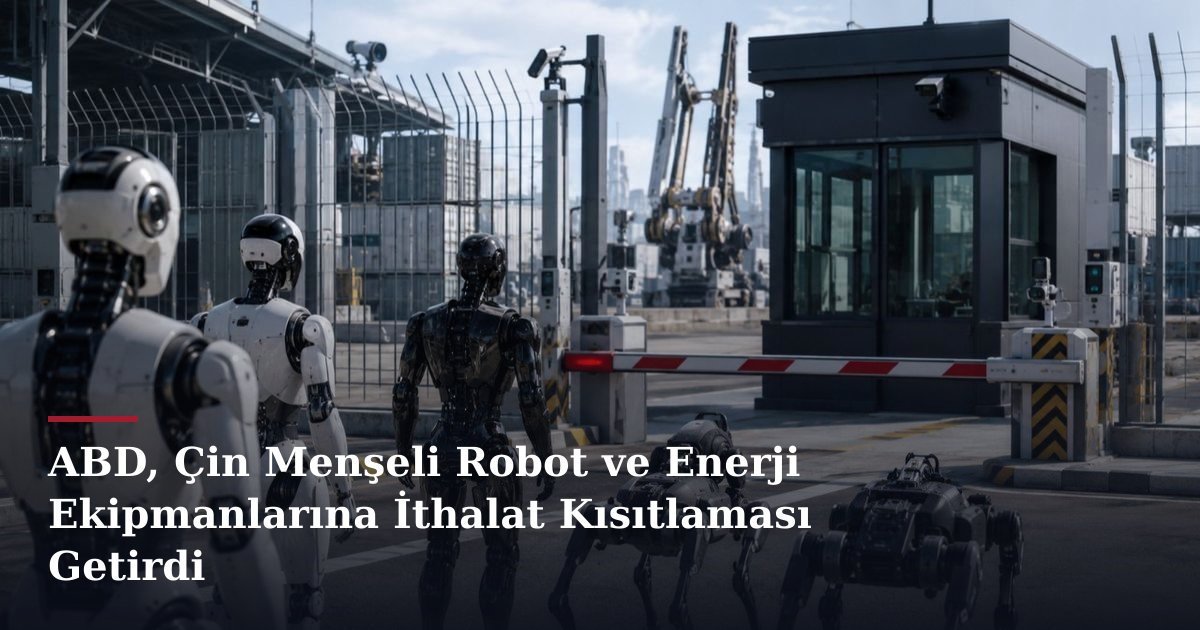 ABD, Çin Menşeli Robot ve Enerji Ekipmanlarına İthalat Kısıtlaması Getirdi