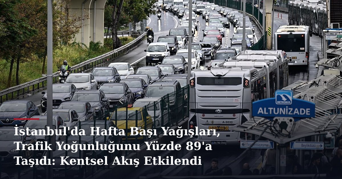 İstanbul'da Hafta Başı Yağışları, Trafik Yoğunluğunu Yüzde 89'a Taşıdı: Kentsel Akış Etkilendi
