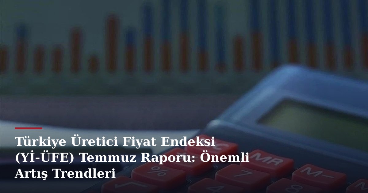 Türkiye Üretici Fiyat Endeksi (Yİ-ÜFE) Temmuz Raporu: Önemli Artış Trendleri