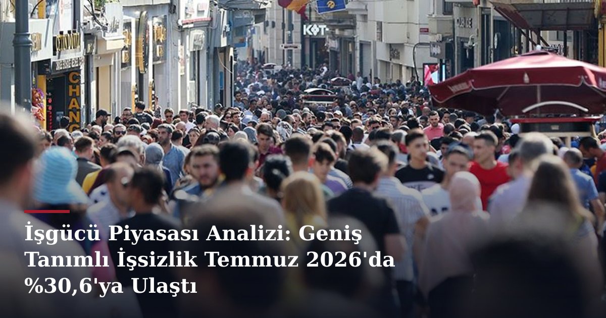 İşgücü Piyasası Analizi: Geniş Tanımlı İşsizlik Temmuz 2026'da %30,6'ya Ulaştı