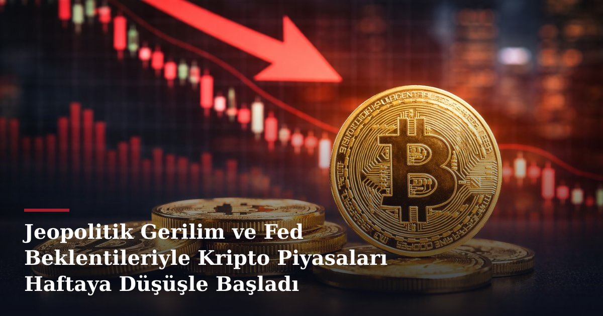 Jeopolitik Gerilim ve Fed Beklentileriyle Kripto Piyasaları Haftaya Düşüşle Başladı