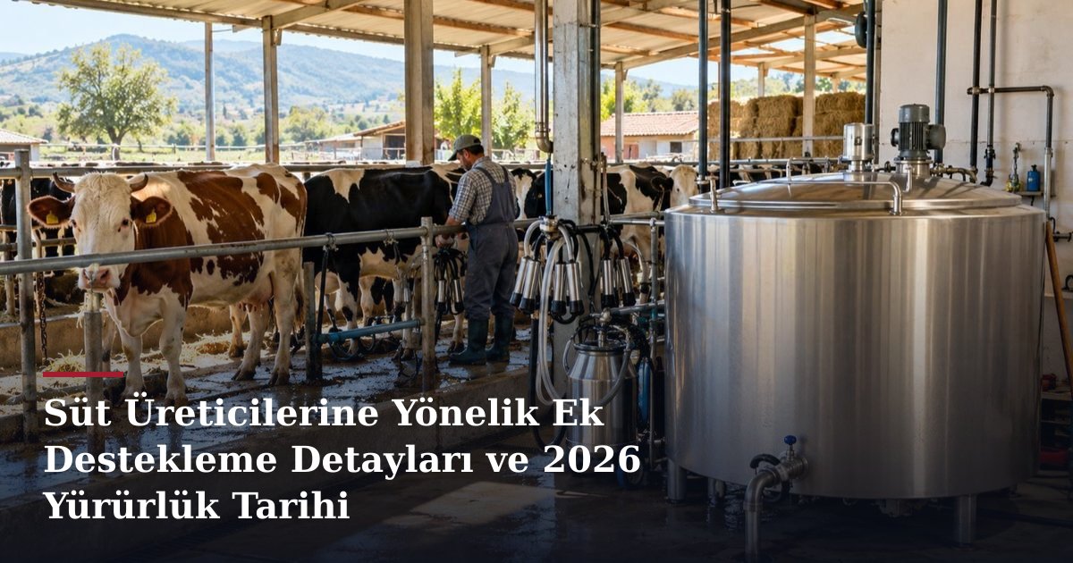 Süt Üreticilerine Yönelik Ek Destekleme Detayları ve 2026 Yürürlük Tarihi