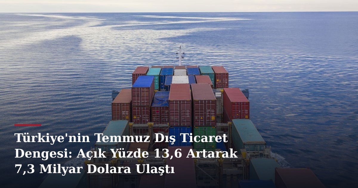 Türkiye'nin Temmuz Dış Ticaret Dengesi: Açık Yüzde 13,6 Artarak 7,3 Milyar Dolara Ulaştı