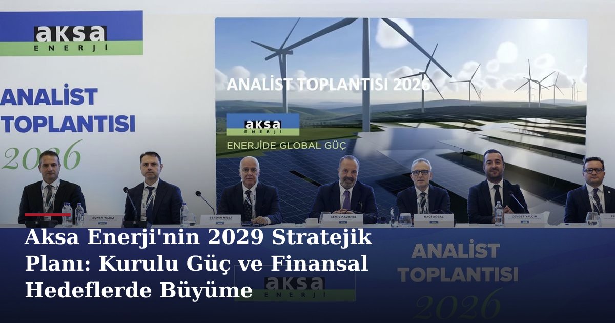 Aksa Enerji'nin 2029 Stratejik Planı: Kurulu Güç ve Finansal Hedeflerde Büyüme