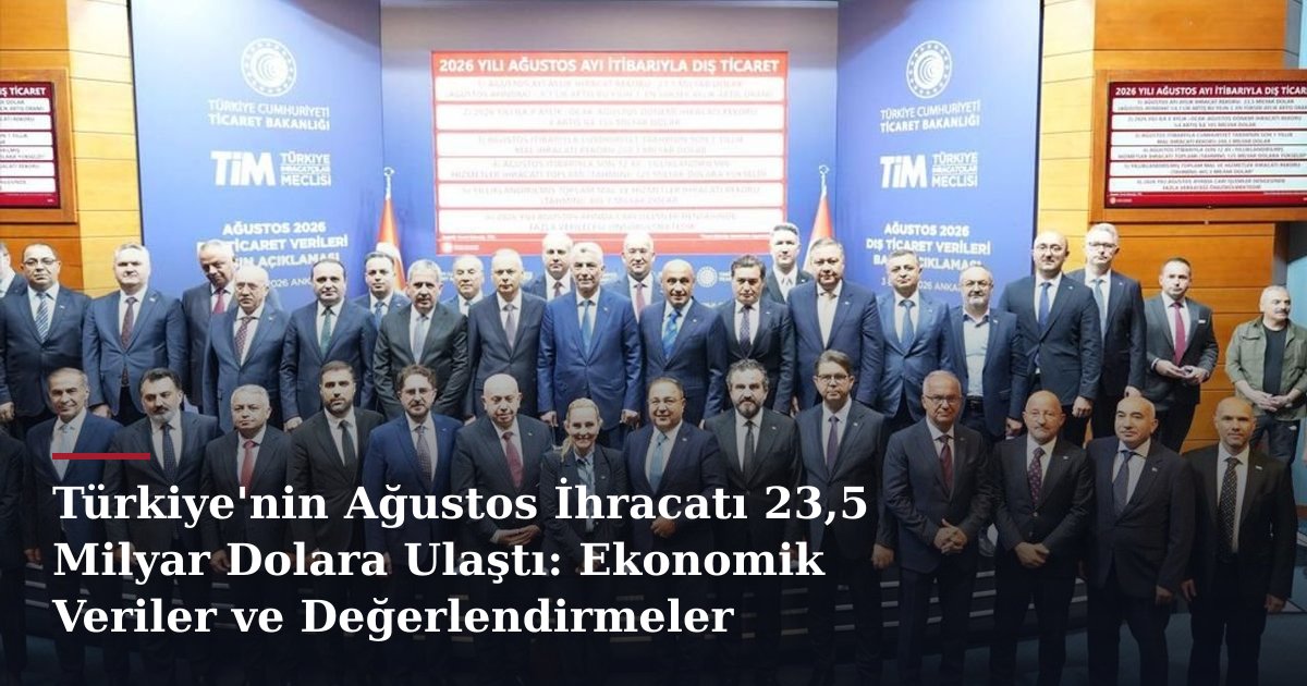 Türkiye'nin Ağustos İhracatı 23,5 Milyar Dolara Ulaştı: Ekonomik Veriler ve Değerlendirmeler