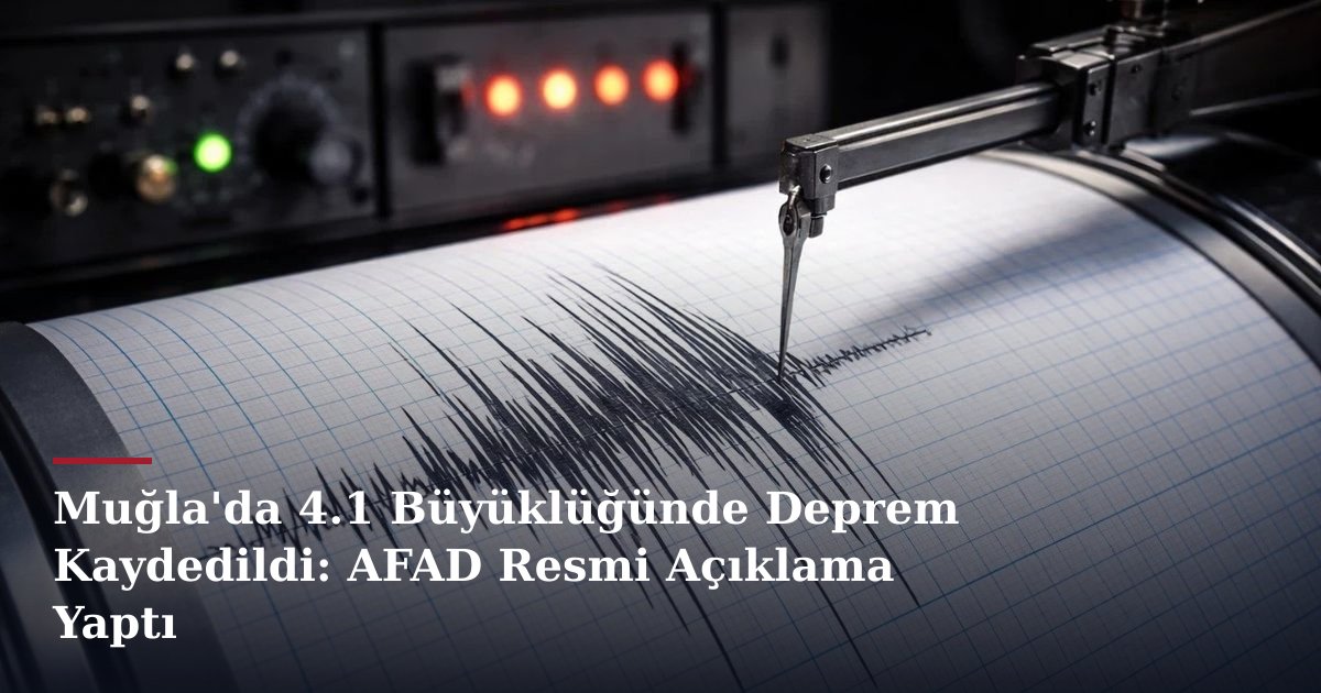 Muğla'da 4.1 Büyüklüğünde Deprem Kaydedildi: AFAD Resmi Açıklama Yaptı