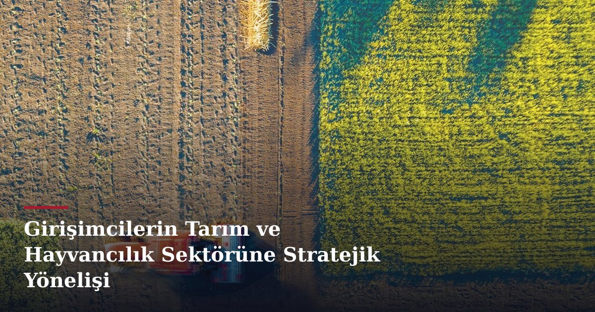 Girişimcilerin Tarım ve Hayvancılık Sektörüne Stratejik Yönelişi