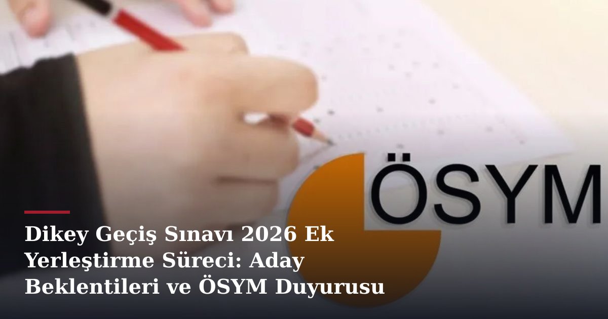 Dikey Geçiş Sınavı 2026 Ek Yerleştirme Süreci: Aday Beklentileri ve ÖSYM Duyurusu