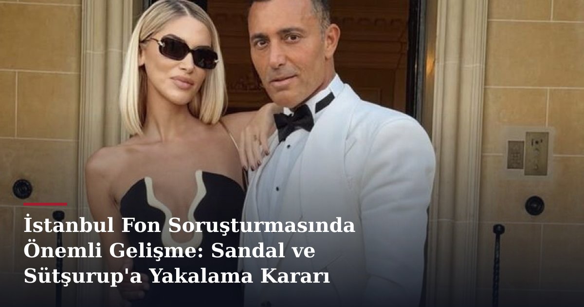 İstanbul Fon Soruşturmasında Önemli Gelişme: Sandal ve Sütşurup'a Yakalama Kararı