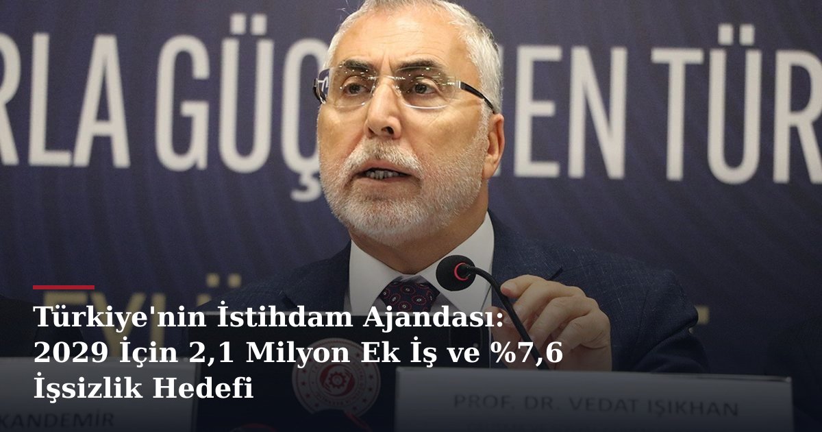 Türkiye'nin İstihdam Ajandası: 2029 İçin 2,1 Milyon Ek İş ve %7,6 İşsizlik Hedefi