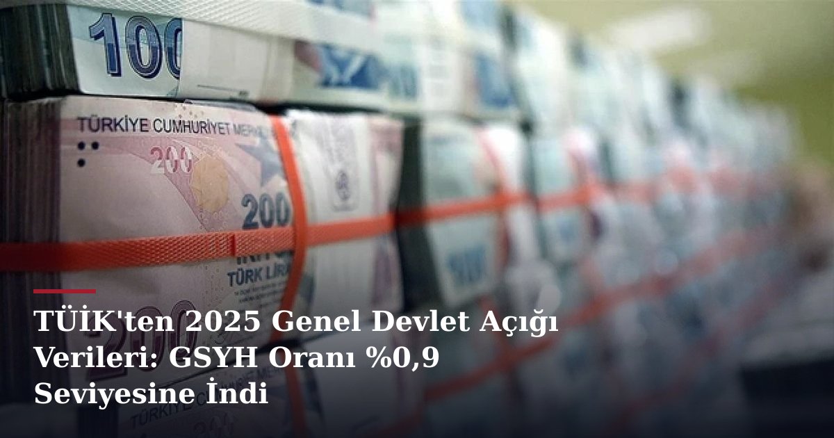 TÜİK'ten 2025 Genel Devlet Açığı Verileri: GSYH Oranı %0,9 Seviyesine İndi