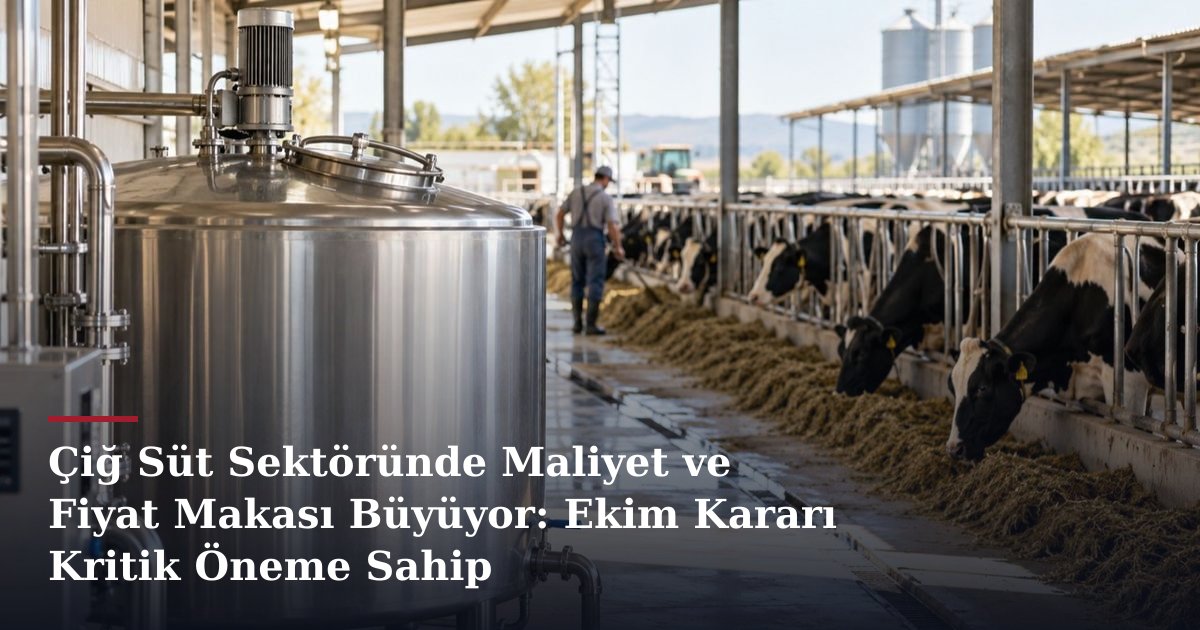 Çiğ Süt Sektöründe Maliyet ve Fiyat Makası Büyüyor: Ekim Kararı Kritik Öneme Sahip