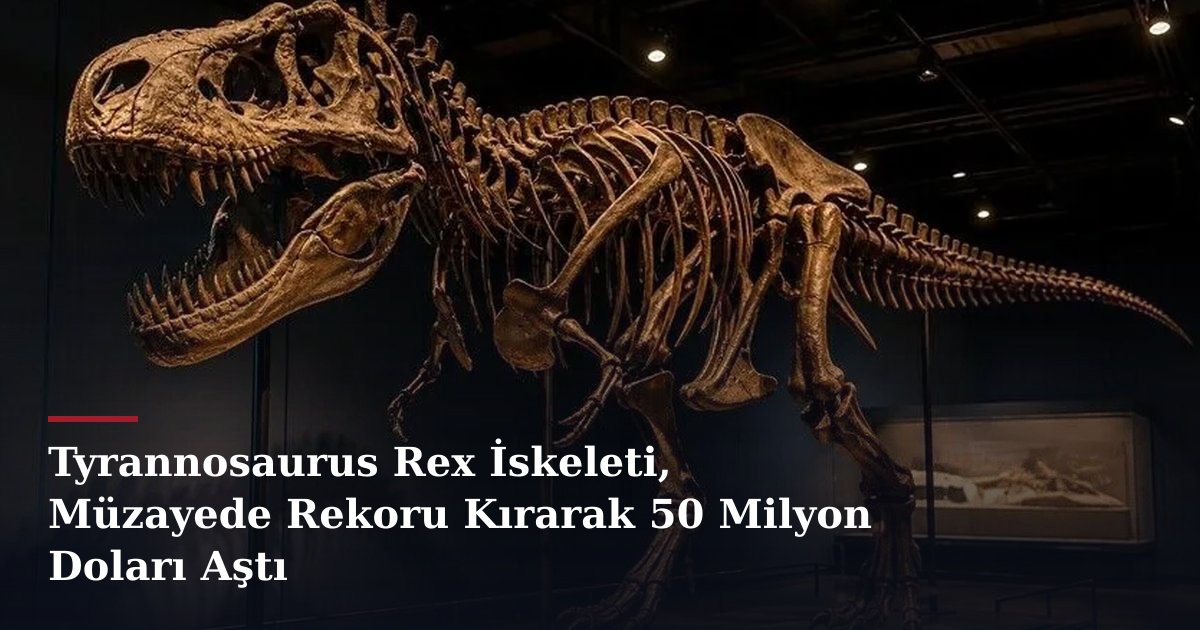 Tyrannosaurus Rex İskeleti, Müzayede Rekoru Kırarak 50 Milyon Doları Aştı