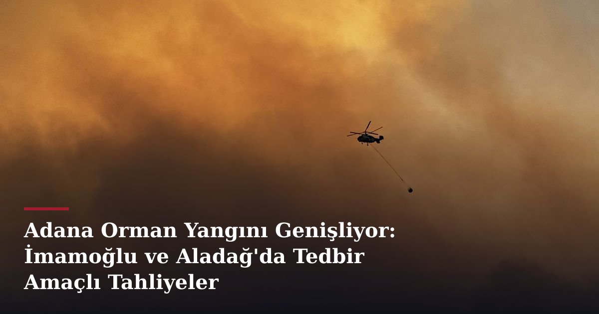 Adana Orman Yangını Genişliyor: İmamoğlu ve Aladağ'da Tedbir Amaçlı Tahliyeler