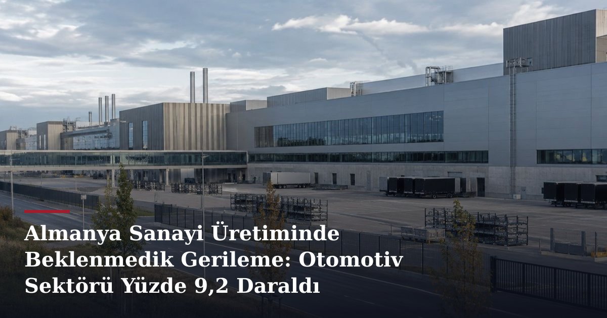 Almanya Sanayi Üretiminde Beklenmedik Gerileme: Otomotiv Sektörü Yüzde 9,2 Daraldı