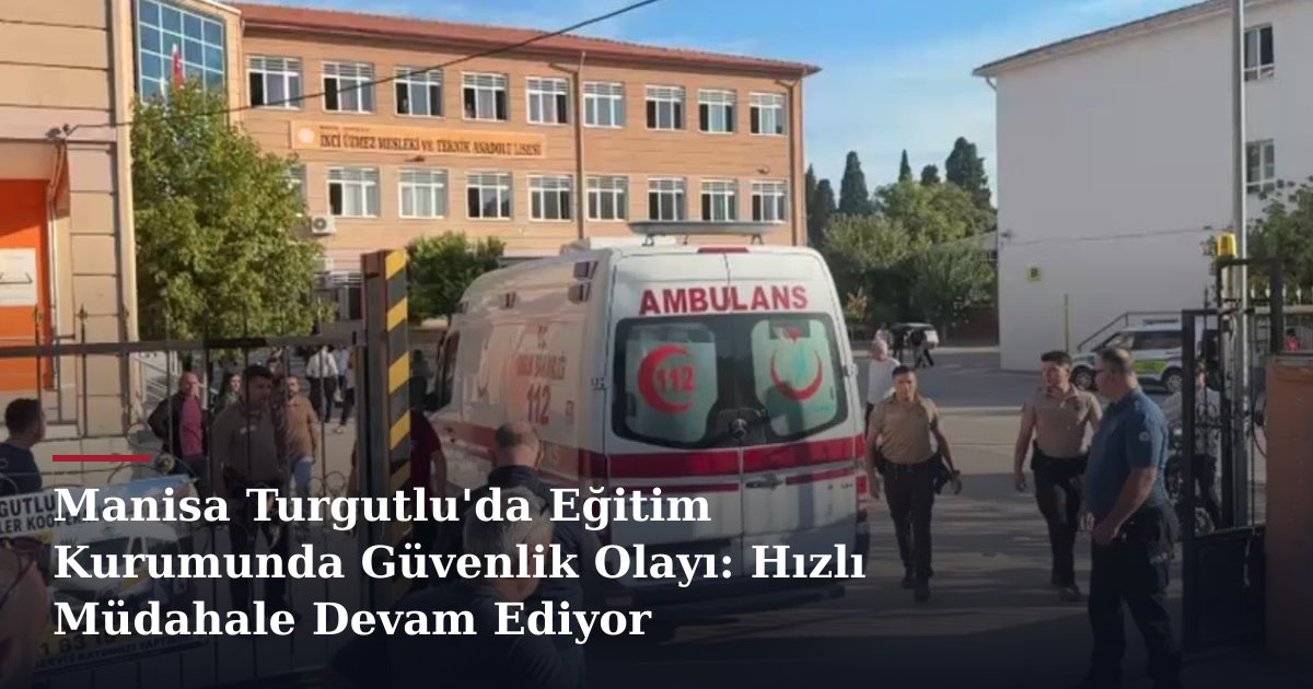 Manisa Turgutlu'da Eğitim Kurumunda Güvenlik Olayı: Hızlı Müdahale Devam Ediyor
