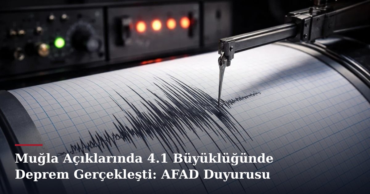 Muğla Açıklarında 4.1 Büyüklüğünde Deprem Gerçekleşti: AFAD Duyurusu