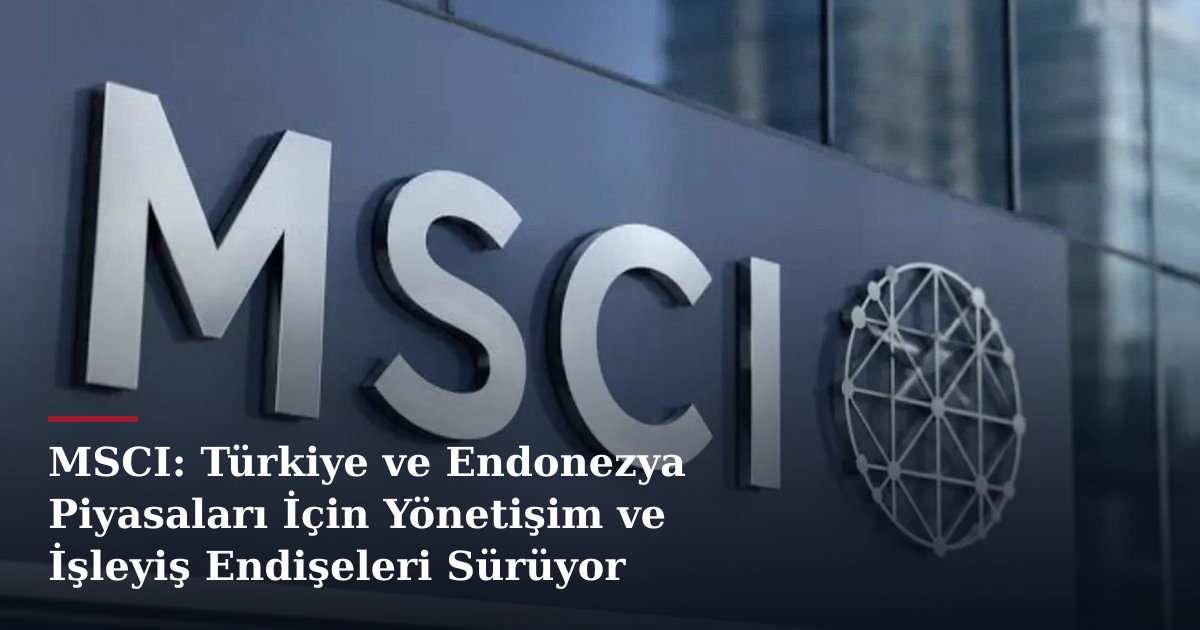 MSCI: Türkiye ve Endonezya Piyasaları İçin Yönetişim ve İşleyiş Endişeleri Sürüyor