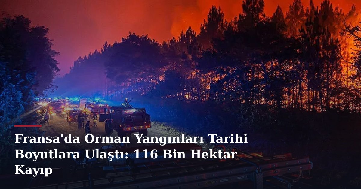 Fransa'da Orman Yangınları Tarihi Boyutlara Ulaştı: 116 Bin Hektar Kayıp