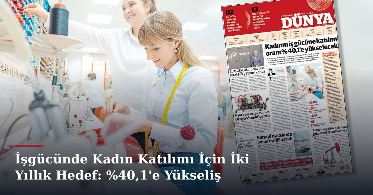 İşgücünde Kadın Katılımı İçin İki Yıllık Hedef: %40,1'e Yükseliş