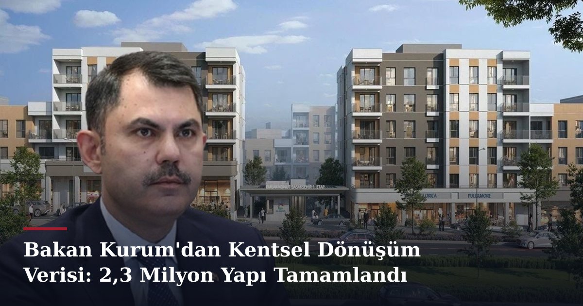 Bakan Kurum'dan Kentsel Dönüşüm Verisi: 2,3 Milyon Yapı Tamamlandı