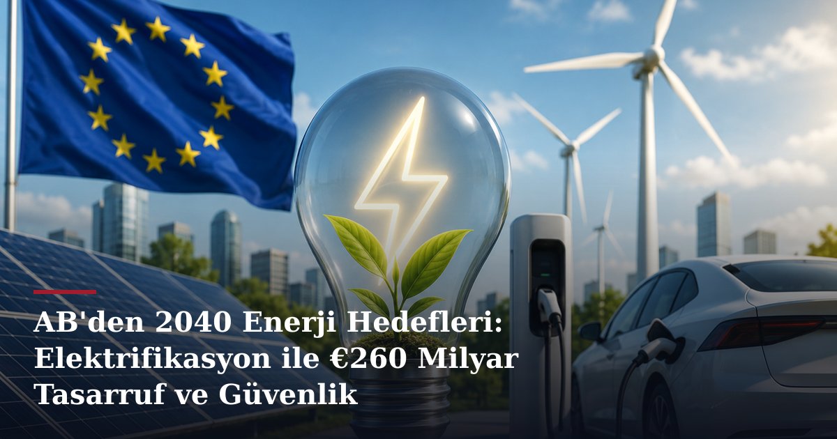 AB'den 2040 Enerji Hedefleri: Elektrifikasyon ile €260 Milyar Tasarruf ve Güvenlik