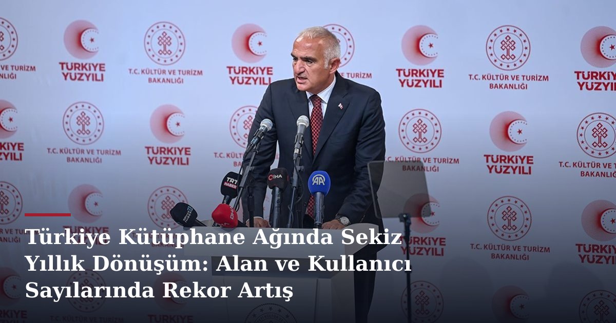 Türkiye Kütüphane Ağında Sekiz Yıllık Dönüşüm: Alan ve Kullanıcı Sayılarında Rekor Artış