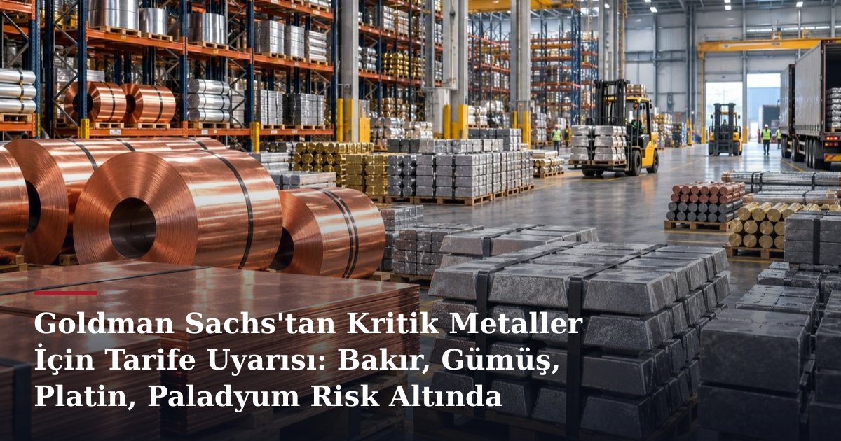 Goldman Sachs'tan Kritik Metaller İçin Tarife Uyarısı: Bakır, Gümüş, Platin, Paladyum Risk Altında