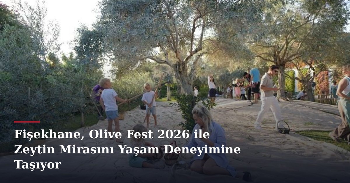 Fişekhane, Olive Fest 2026 ile Zeytin Mirasını Yaşam Deneyimine Taşıyor