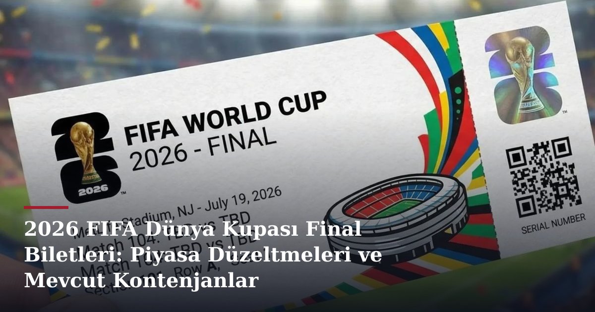 2026 FIFA Dünya Kupası Final Biletleri: Piyasa Düzeltmeleri ve Mevcut Kontenjanlar