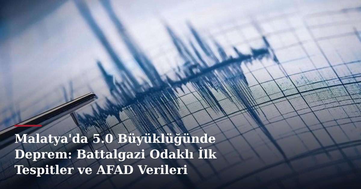 Malatya'da 5.0 Büyüklüğünde Deprem: Battalgazi Odaklı İlk Tespitler ve AFAD Verileri