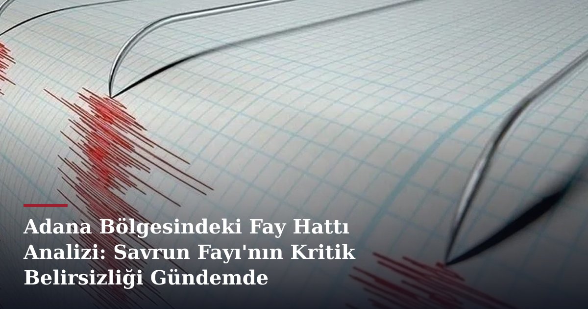 Adana Bölgesindeki Fay Hattı Analizi: Savrun Fayı'nın Kritik Belirsizliği Gündemde