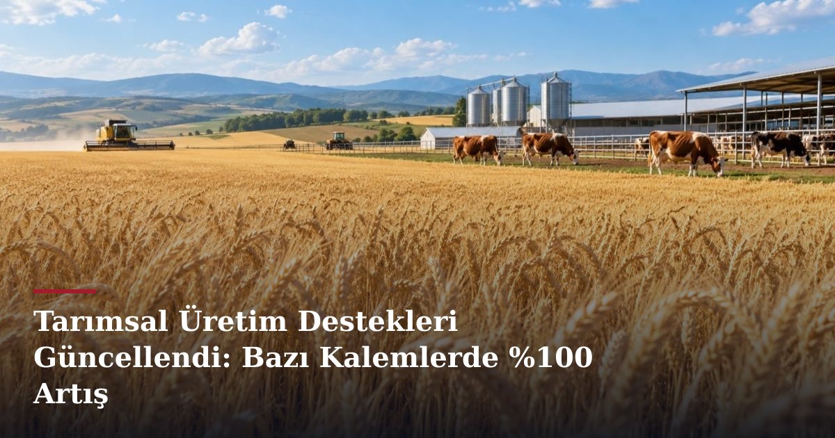 Tarımsal Üretim Destekleri Güncellendi: Bazı Kalemlerde %100 Artış
