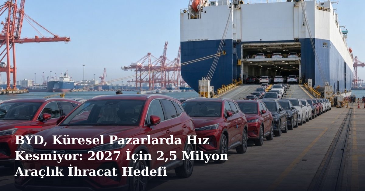 BYD, Küresel Pazarlarda Hız Kesmiyor: 2027 İçin 2,5 Milyon Araçlık İhracat Hedefi